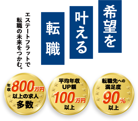 希望を叶える転職　エステートフラットで転職の未来をつかむ。